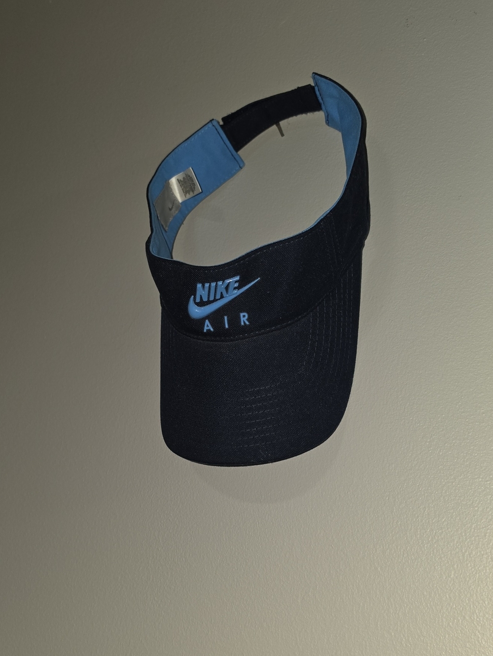 Nike Black and Light Blue Visor